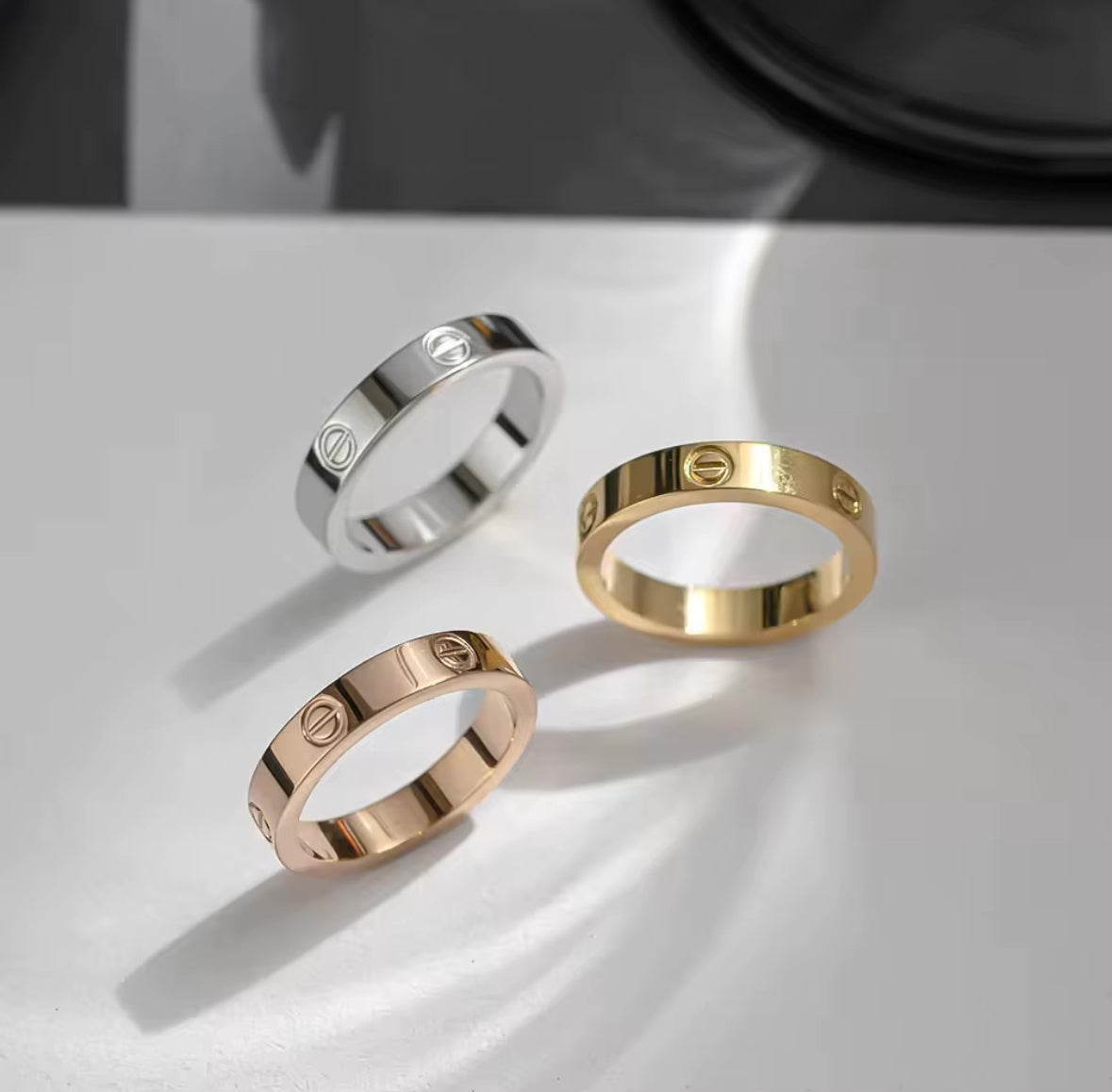 Love Ring Non-Tarnish Stainless Steel 18K Gold Plated